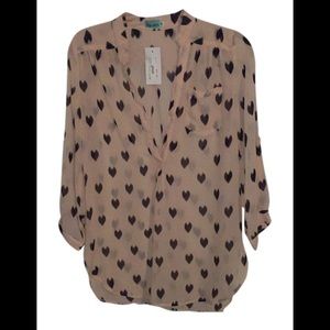 Heart Print Blouse